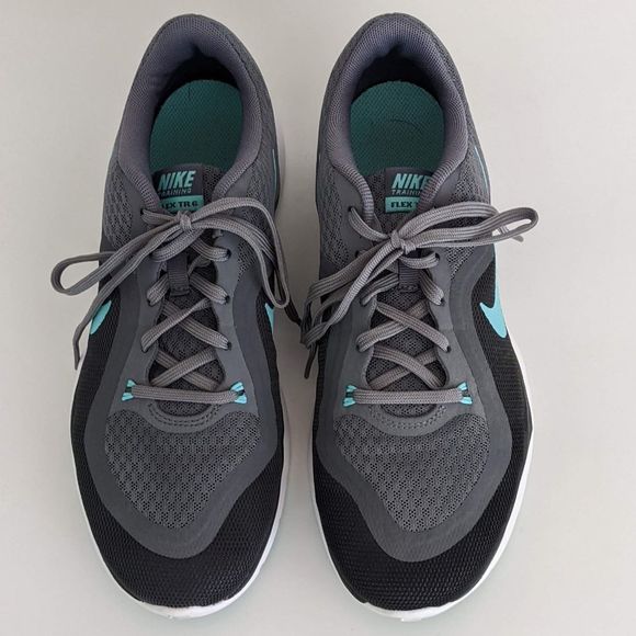 Nike Flex Trainer 6 Gray and Turquoise Running Shoes Women's 8 - Picture 2 of 9